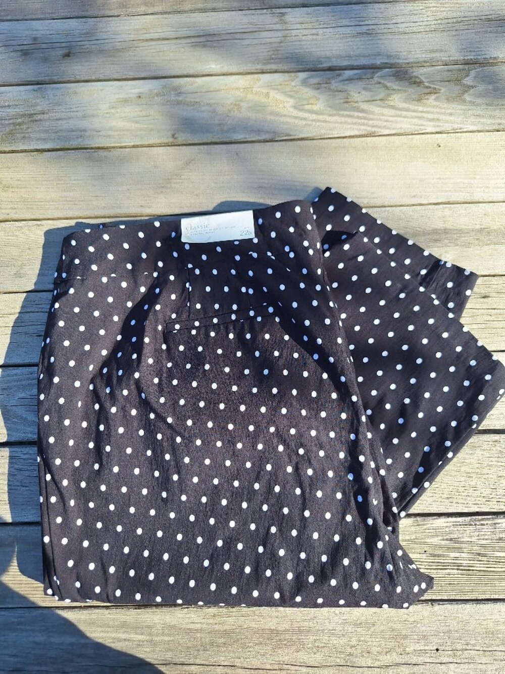 Classic Straight Leg Polka Dot Pants Sz 22W